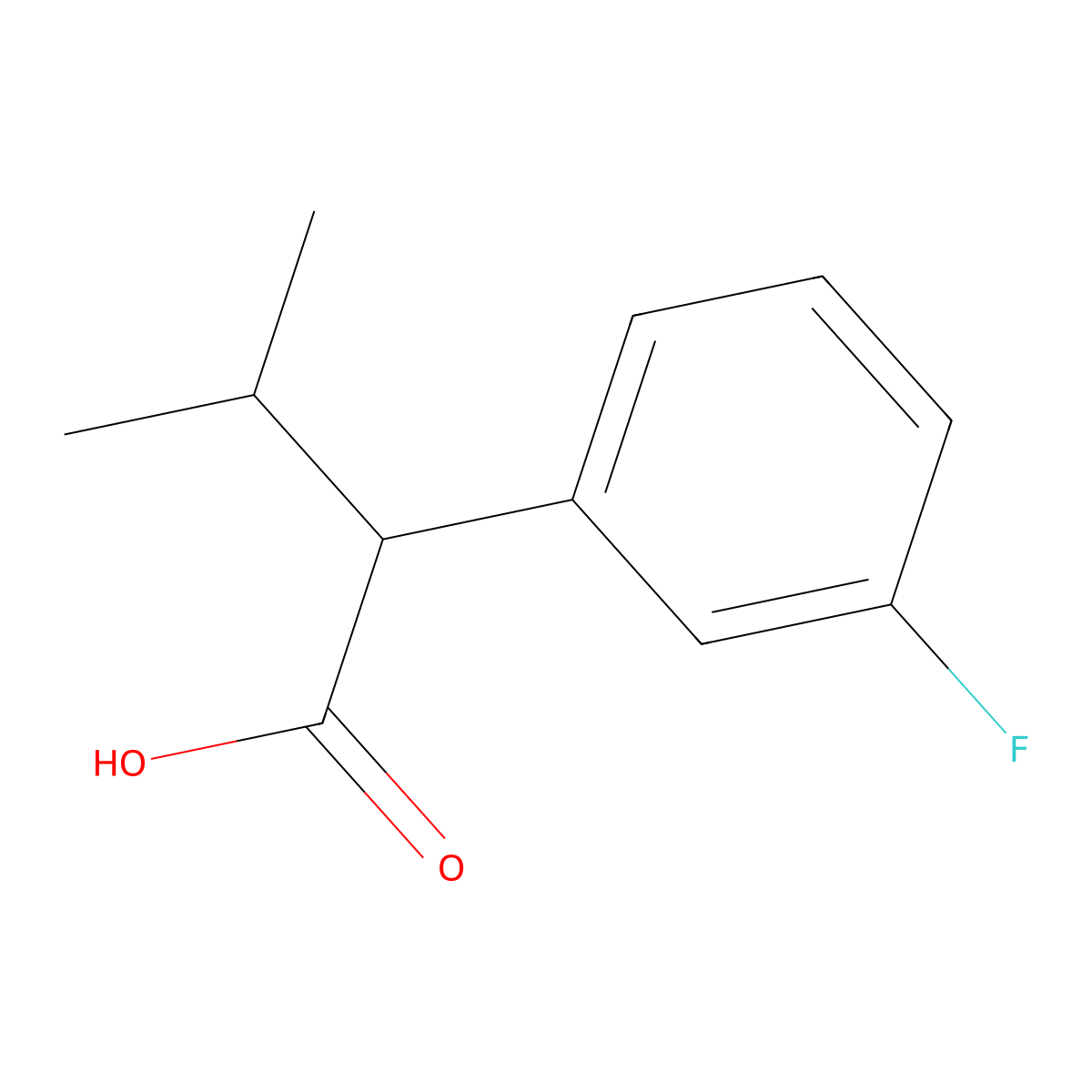 2-(3-Fluorophenyl)-3-methylbutanoic acid molecular structure, CAS 55776-80-2