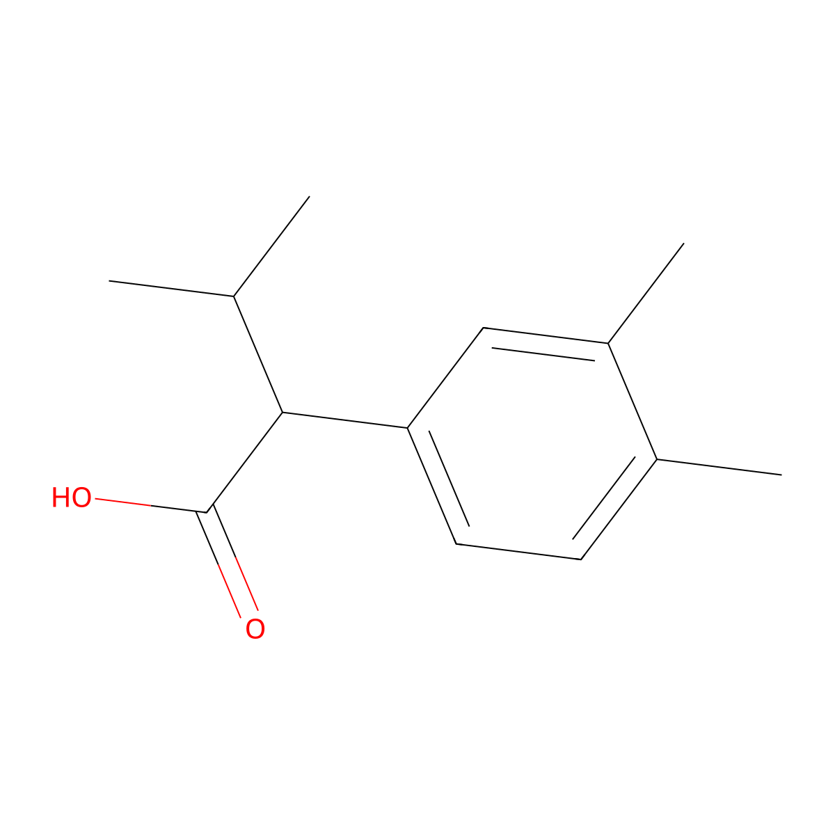 2-(3,4-Dimethylphenyl)-3-methylbutanoic acid molecular structure, CAS 55776-82-4