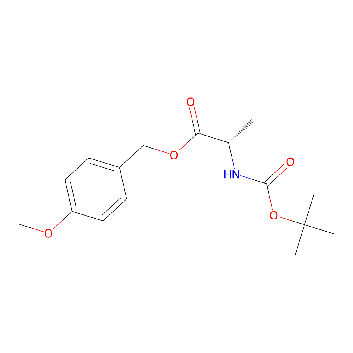 (4-methoxyphenyl)methyl(2S)-2-{[(tert-butoxy)carbonyl]amino}propanoate molecular structure, CAS 557768-95-3