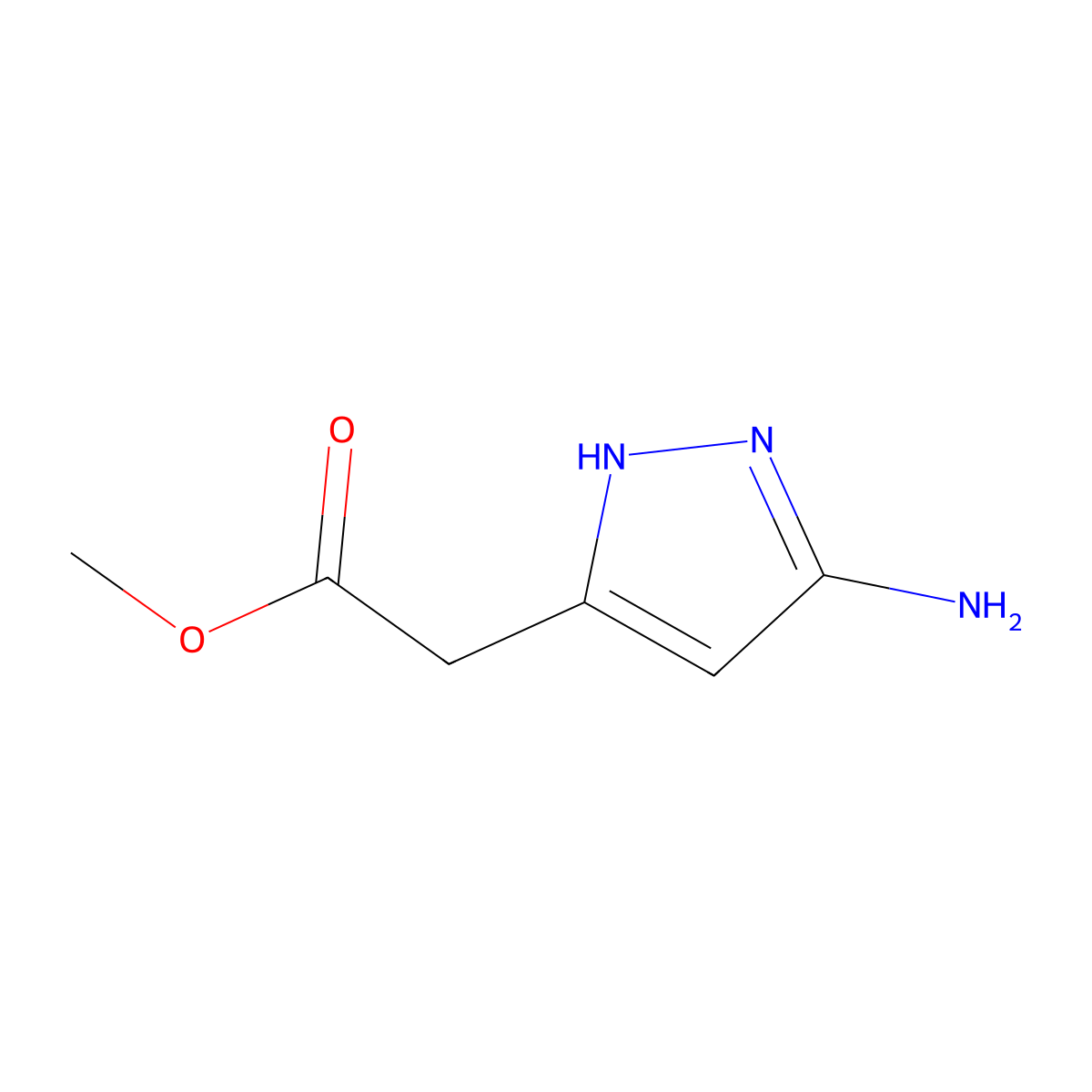methyl 2-(3-amino-1H-pyrazol-5-yl)acetate molecular structure, CAS 557769-36-5