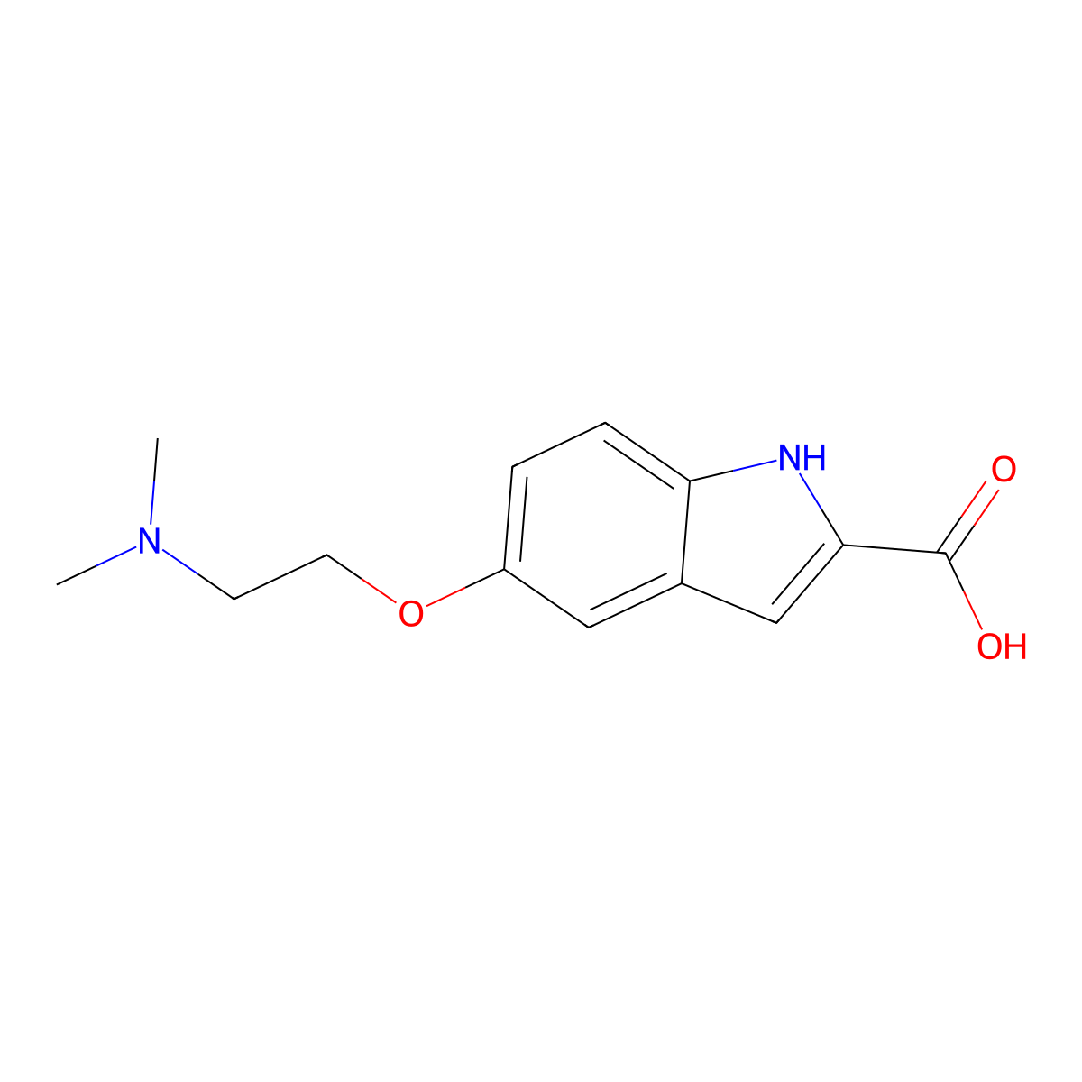 5-(2-(Dimethylamino)ethoxy)-1H-indole-2-carboxylic acid molecular structure, CAS 557772-39-1