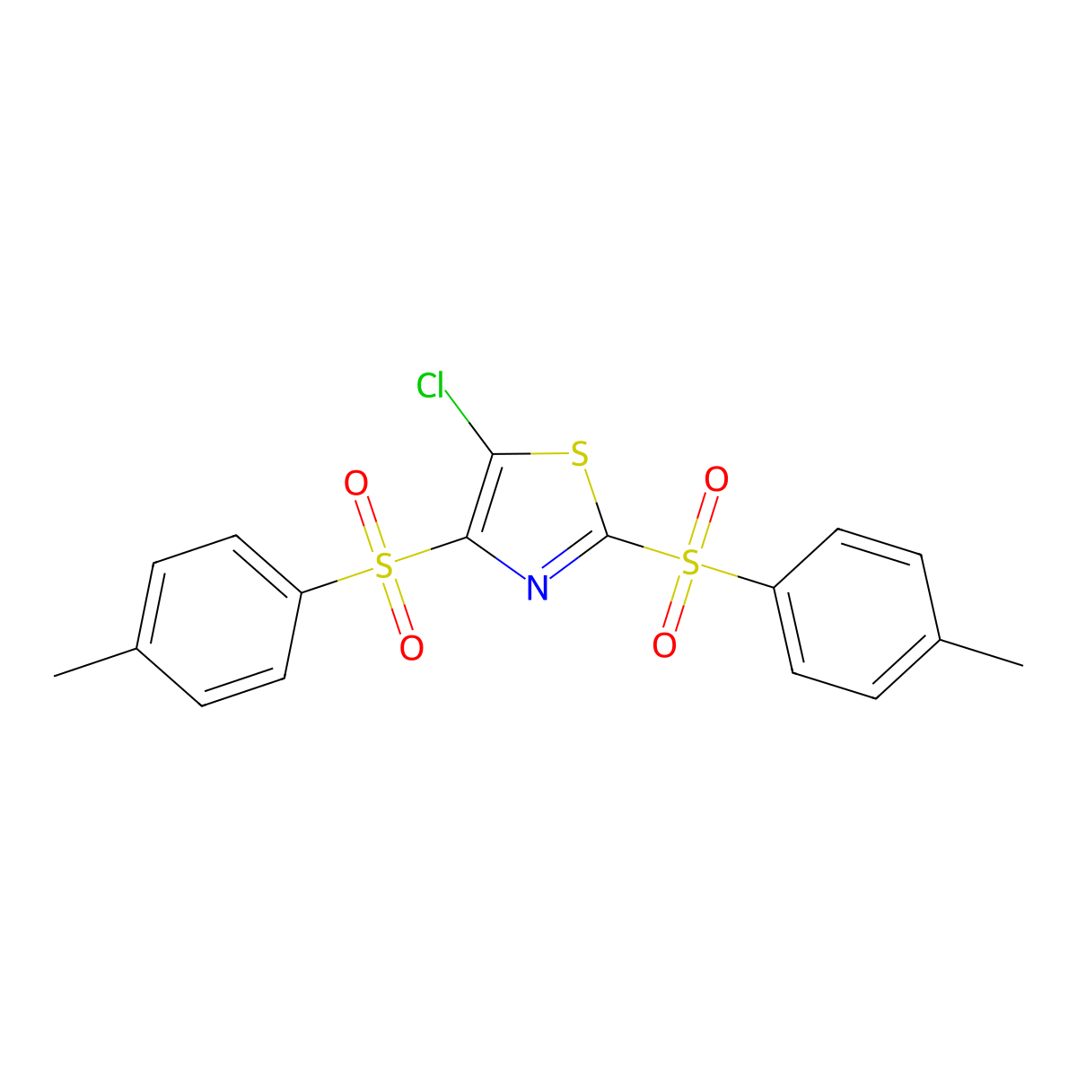 5-Chloro-2,4-bis(4-methylbenzenesulfonyl)-1,3-thiazole molecular structure, CAS 557773-73-6