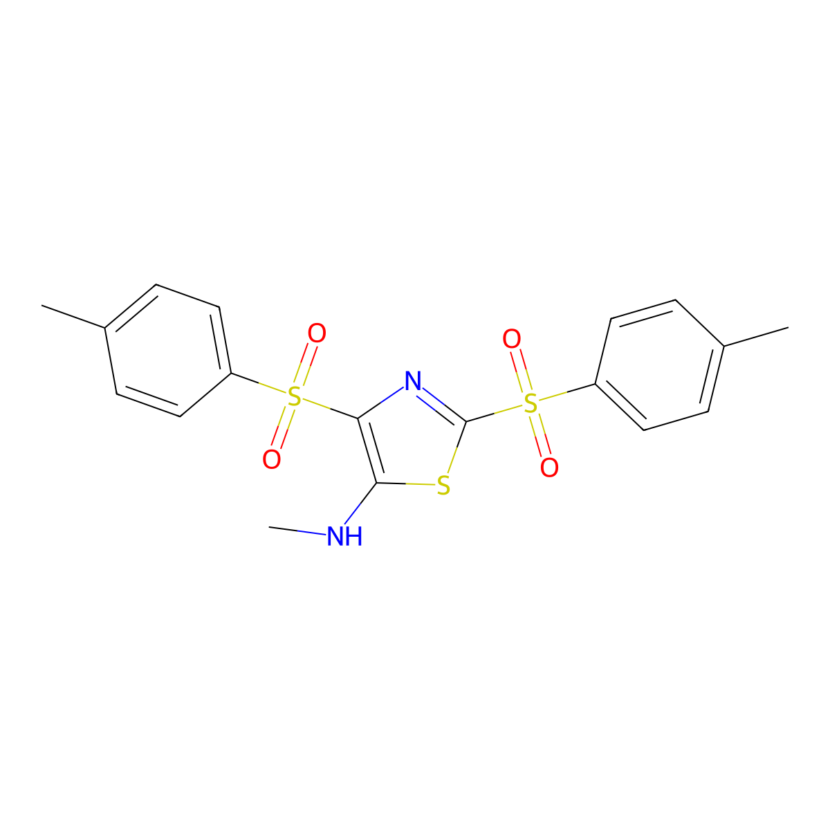 N-methyl-2,4-ditosylthiazol-5-amine molecular structure, CAS 557773-79-2