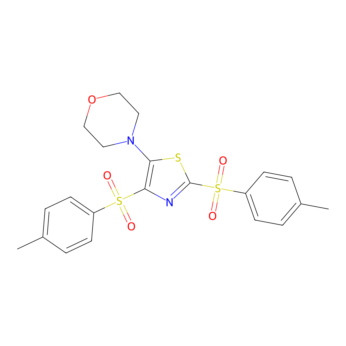 4-(2,4-Ditosylthiazol-5-yl)morpholine molecular structure, CAS 557773-82-7