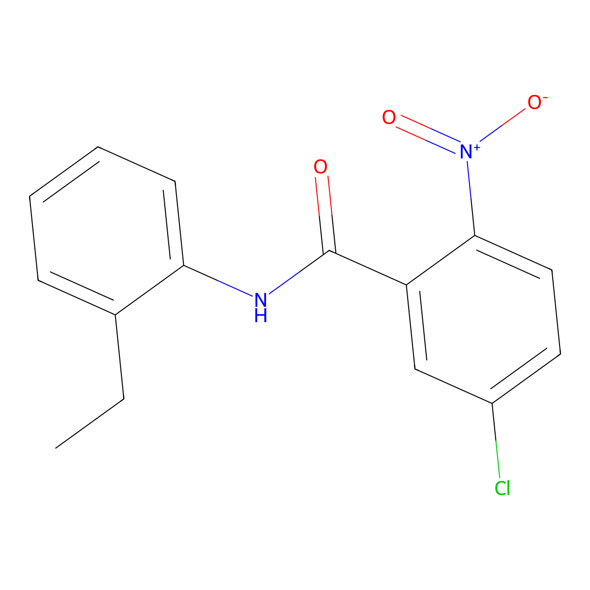 5-chloro-N-(2-ethylphenyl)-2-nitrobenzamide molecular structure, CAS 557775-35-6