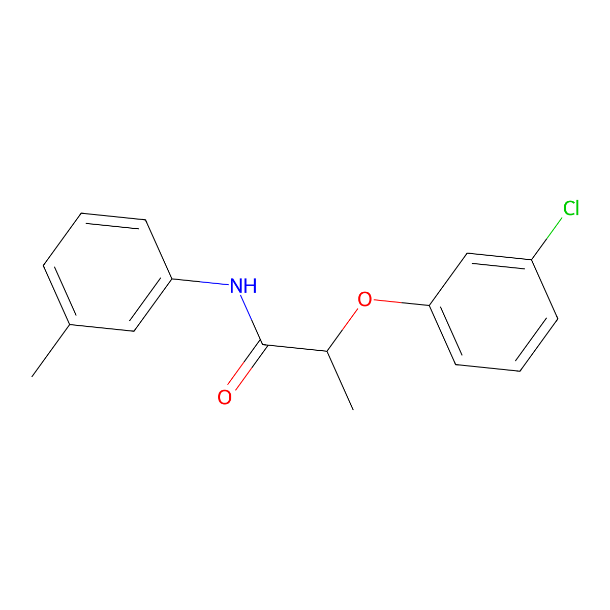 2-(3-chlorophenoxy)-N-(3-methylphenyl)propanamide molecular structure, CAS 557775-54-9