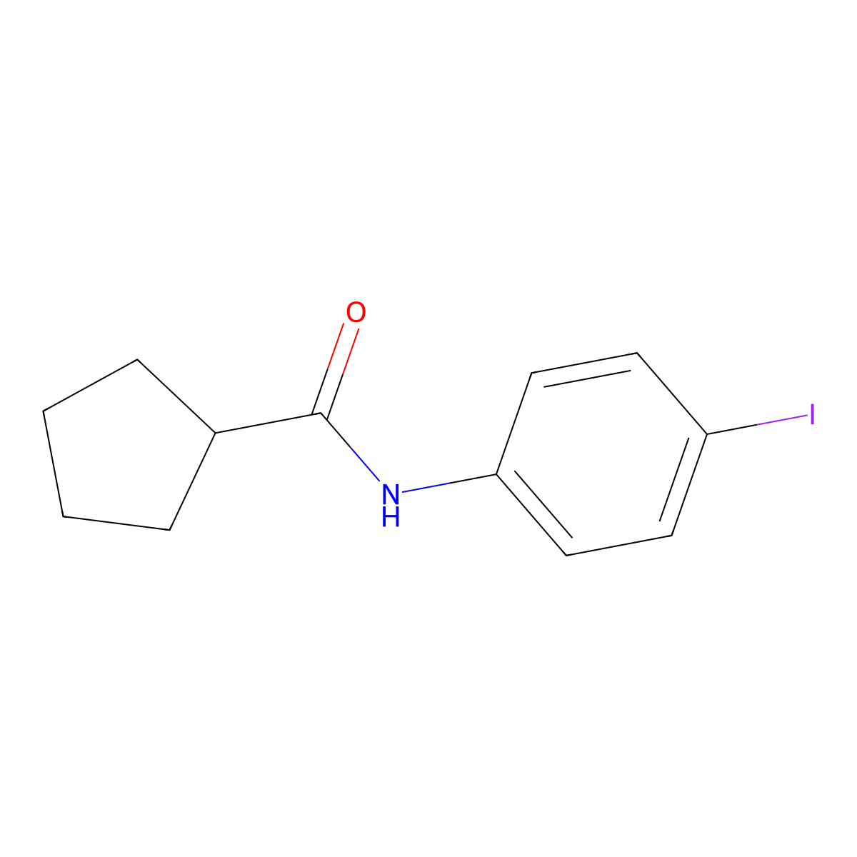 N-(4-iodophenyl)cyclopentanecarboxamide molecular structure, CAS 557775-80-1