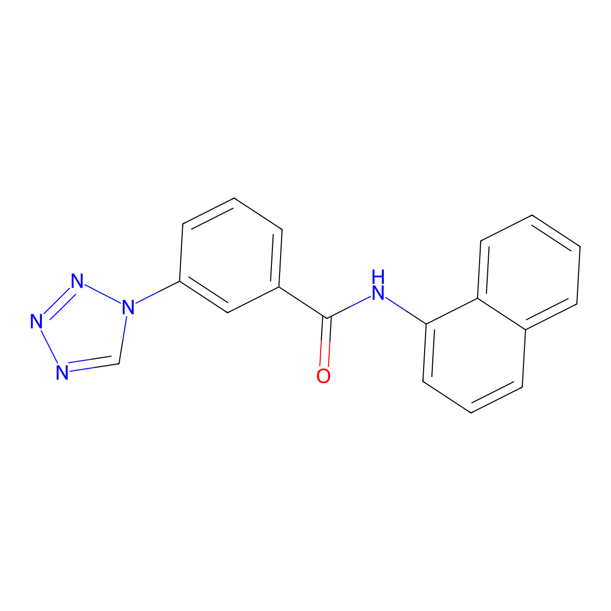 N-naphthalen-1-yl-3-(tetrazol-1-yl)benzamide molecular structure, CAS 557779-42-7