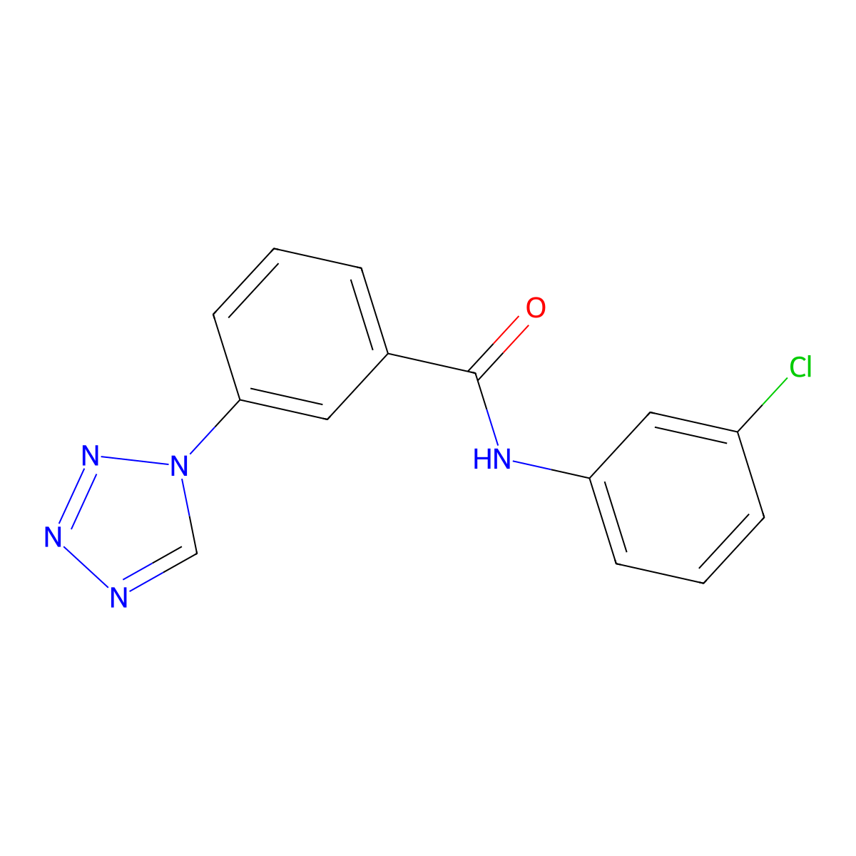 N-(3-chlorophenyl)-3-(1H-tetrazol-1-yl)benzamide molecular structure, CAS 557779-46-1