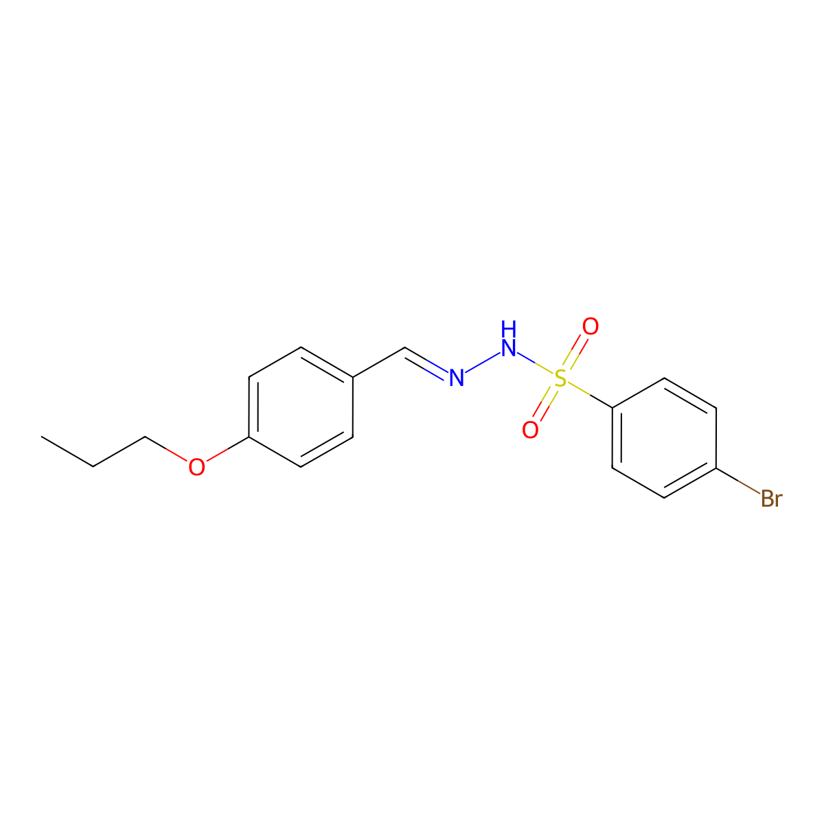 4-bromo-N'-(4-propoxybenzylidene)benzenesulfonohydrazide molecular structure, CAS 557780-09-3