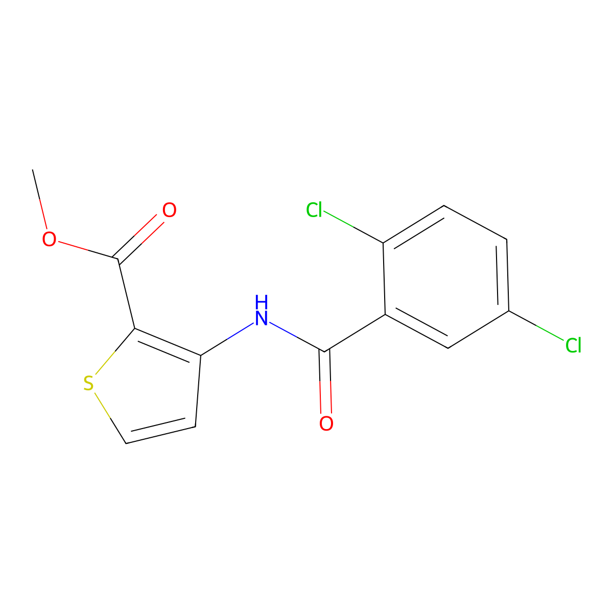 Methyl 3-[(2,5-dichlorobenzoyl)amino]thiophene-2-carboxylate molecular structure, CAS 557780-19-5
