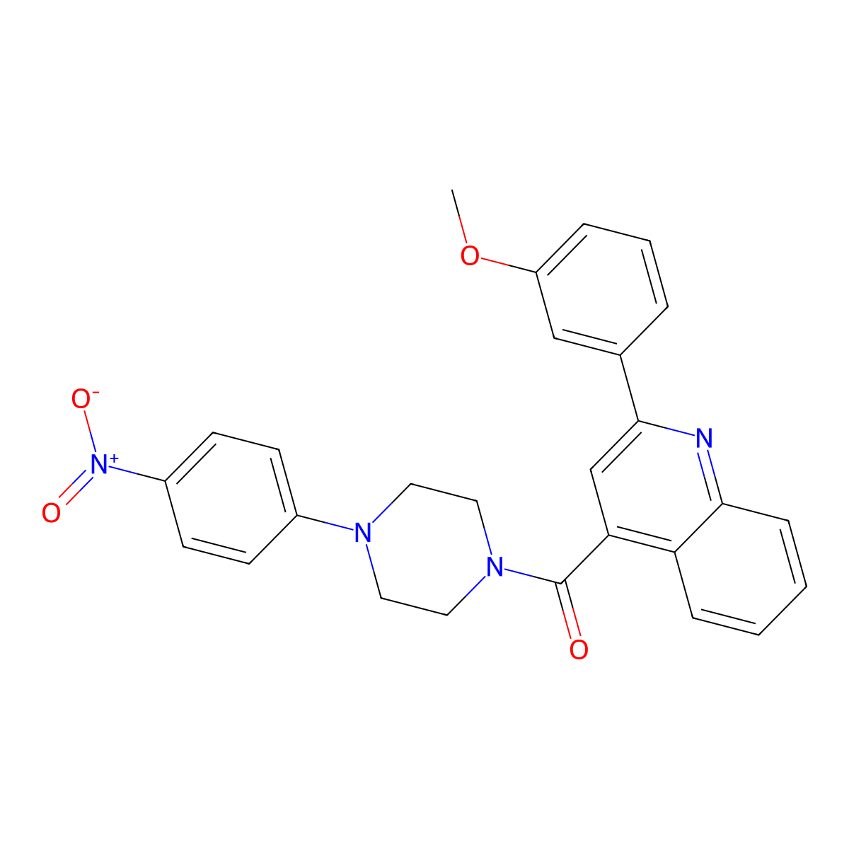 [2-(3-Methoxyphenyl)quinolin-4-yl]-[4-(4-nitrophenyl)piperazin-1-yl]methanone molecular structure, CAS 557781-33-6