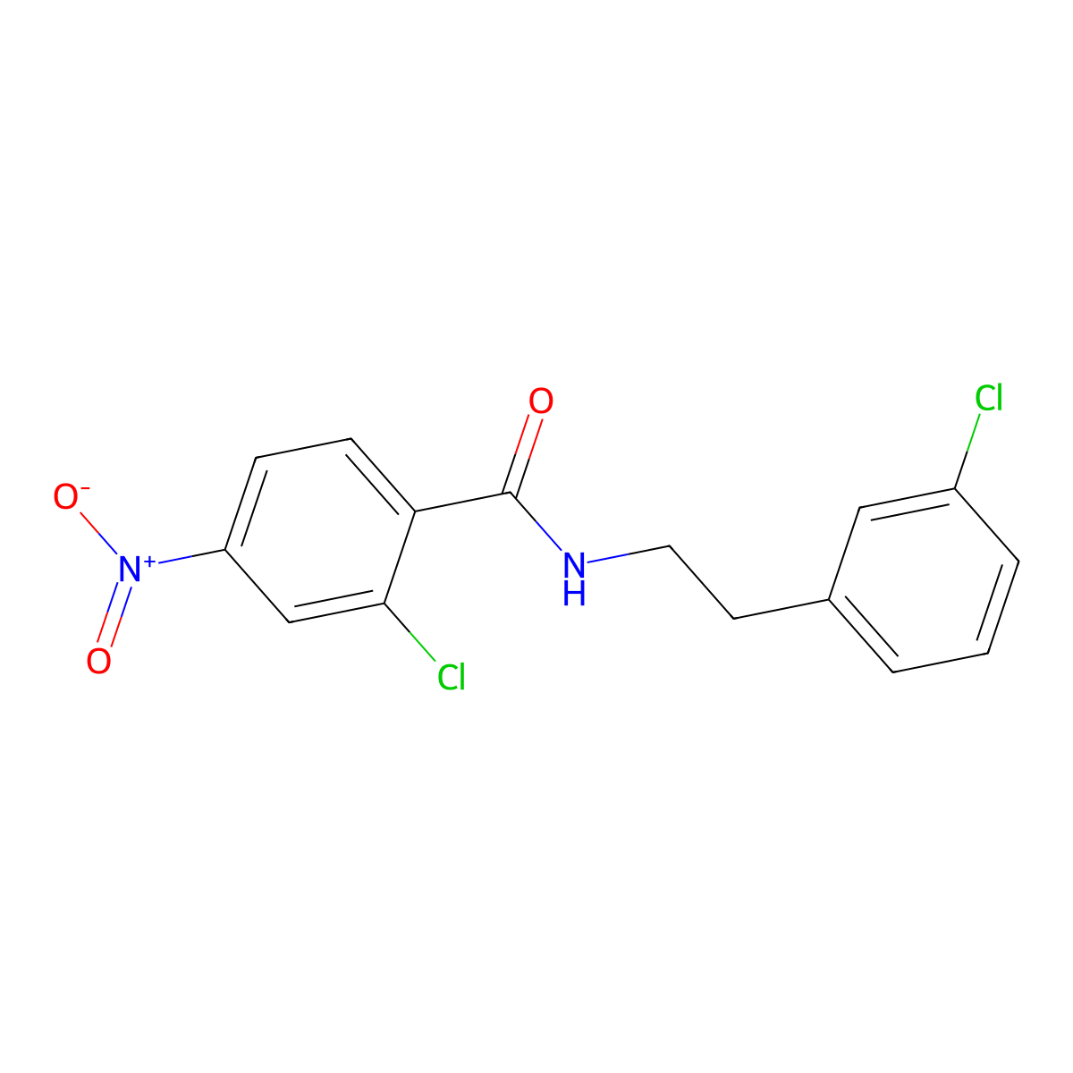2-chloro-N-[2-(3-chlorophenyl)ethyl]-4-nitrobenzamide molecular structure, CAS 557781-69-8