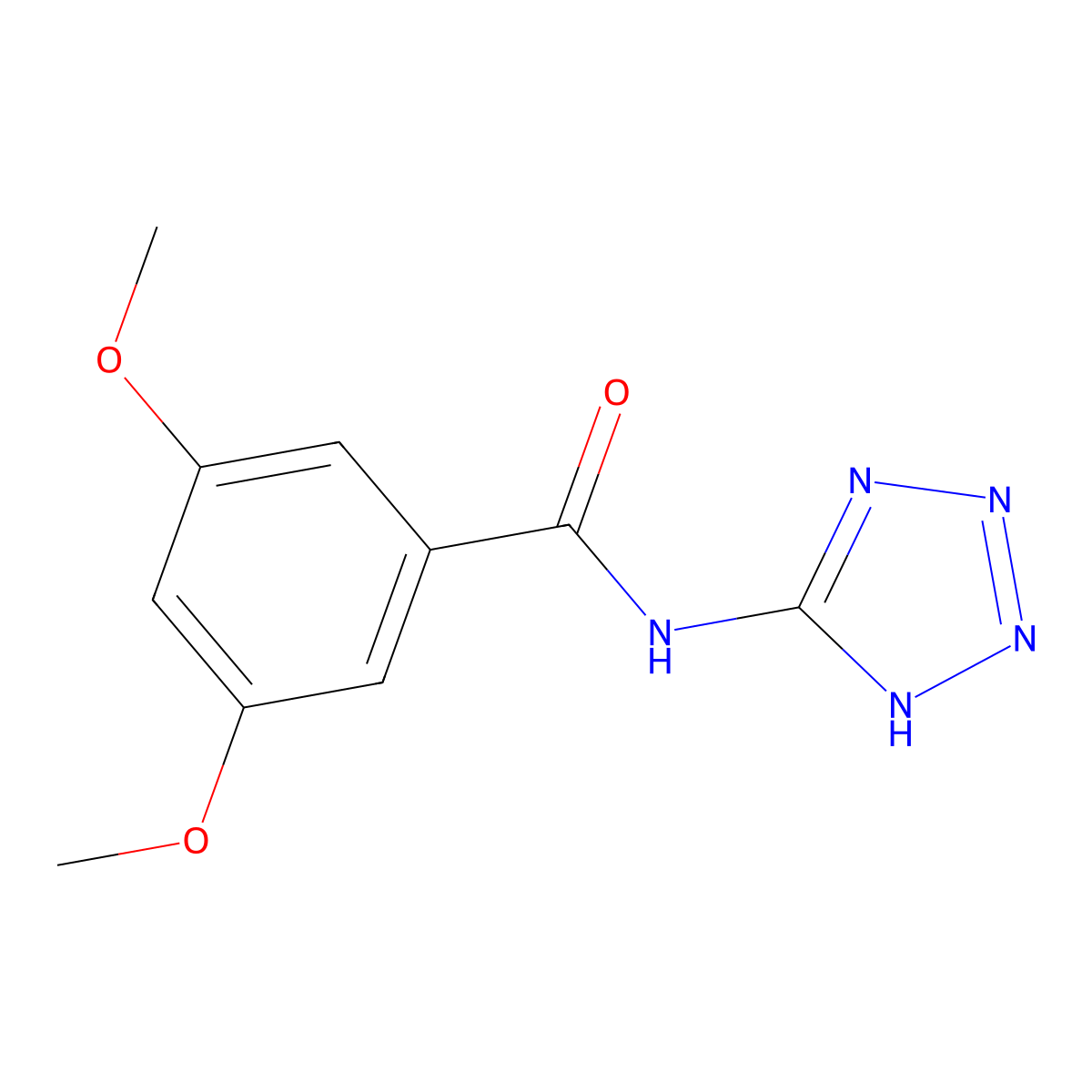 3,5-dimethoxy-N-(2H-tetrazol-5-yl)benzamide molecular structure, CAS 557781-87-0