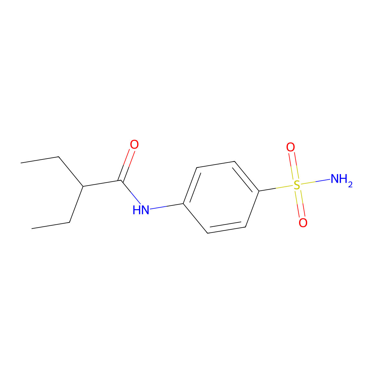 2-ethyl-N-(4-sulfamoylphenyl)butyramide molecular structure, CAS 557782-39-5