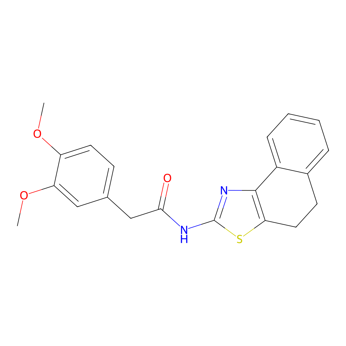 N-(4,5-dihydronaphtho[1,2-d]thiazol-2-yl)-2-(3,4-dimethoxyphenyl)acetamide molecular structure, CAS 557782-81-7