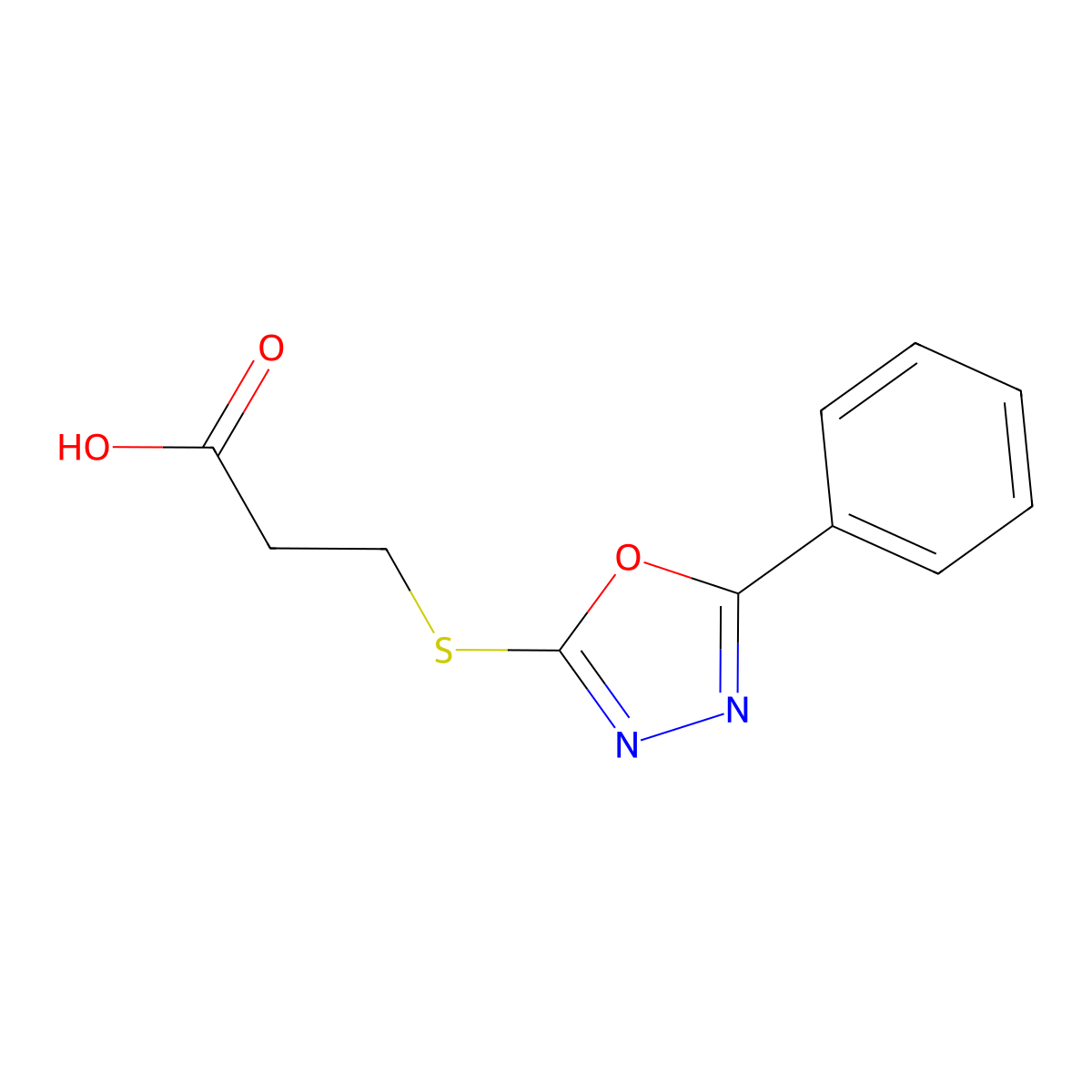 3-[(5-Phenyl-1,3,4-oxadiazol-2-yl)sulfanyl]propanoic acid molecular structure, CAS 557783-82-1