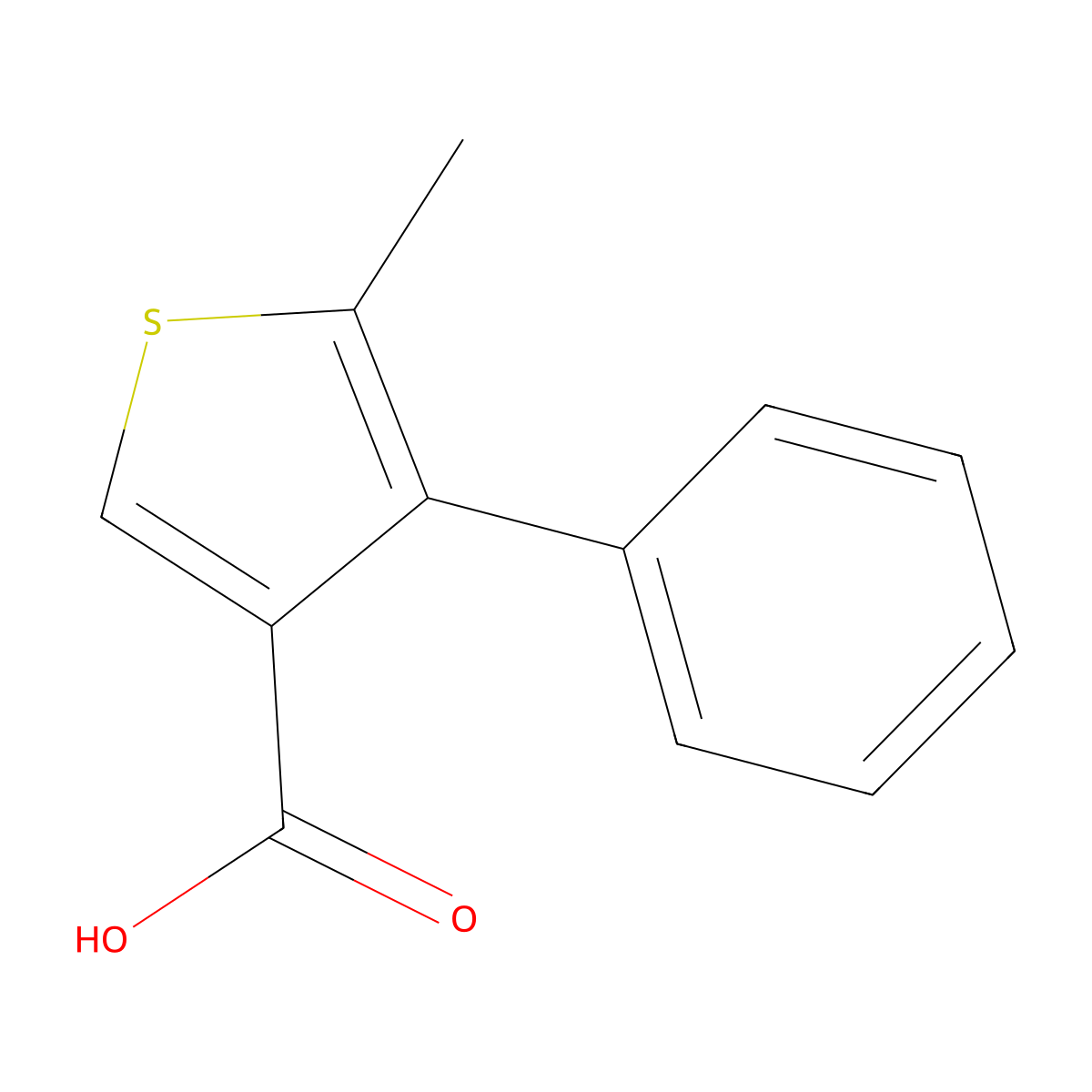 5-Methyl-4-phenylthiophene-3-carboxylic acid molecular structure, CAS 557792-56-0