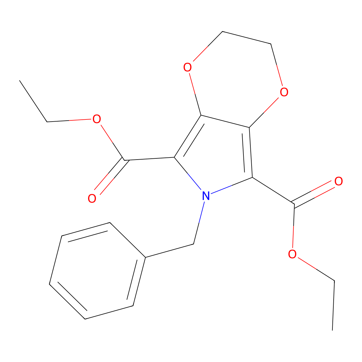 Diethyl 1-benzyl-3,4-ethylenedioxypyrrole-2,5-dicarboxylate molecular structure, CAS 557795-97-8