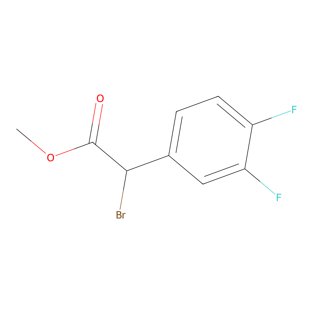 Methyl 2-bromo-2-(3,4-difluorophenyl)acetate molecular structure, CAS 557798-56-8