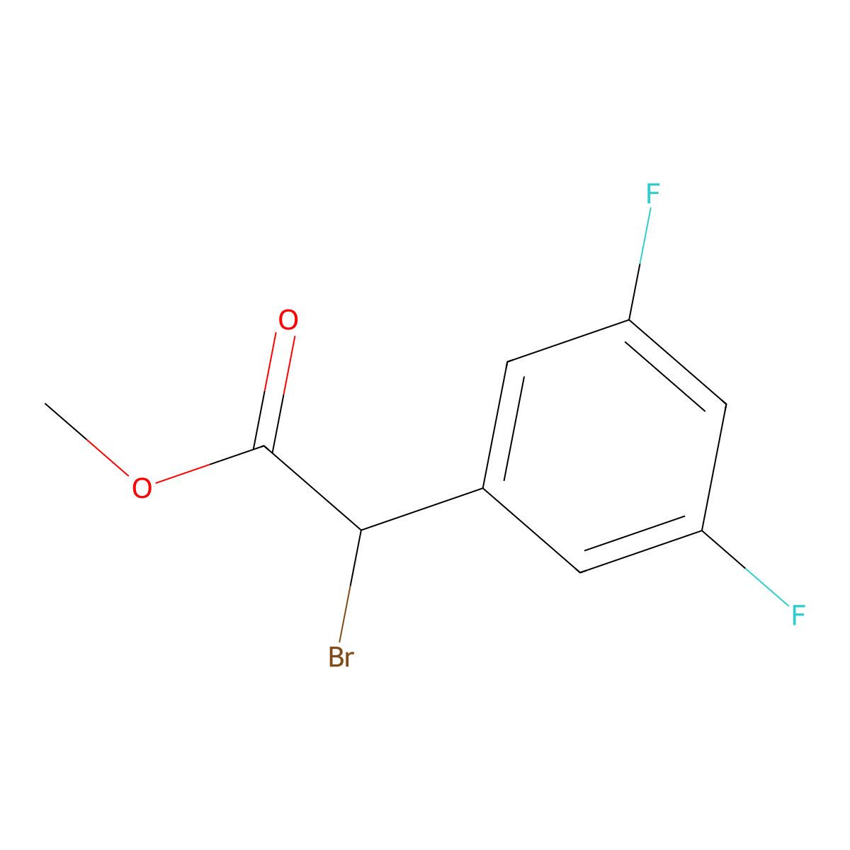 Methyl 2-bromo-2-(3,5-difluorophenyl)acetate molecular structure, CAS 557798-60-4