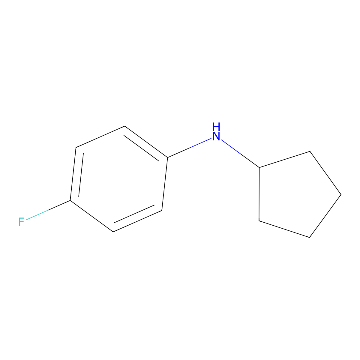 N-cyclopentyl-4-fluoroaniline molecular structure, CAS 557799-17-4