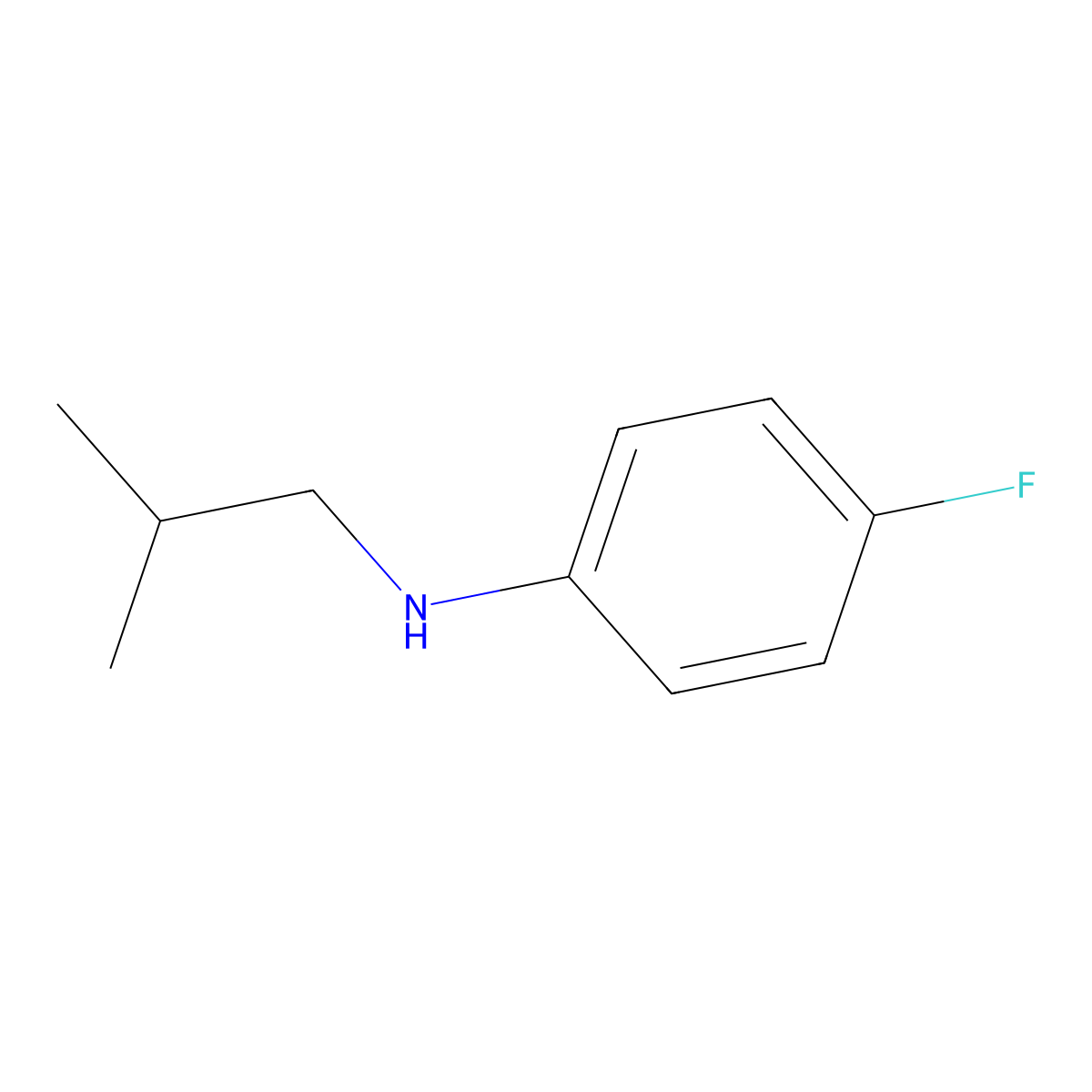 4-Fluoro-N-(2-methylpropyl)aniline molecular structure, CAS 557799-42-5