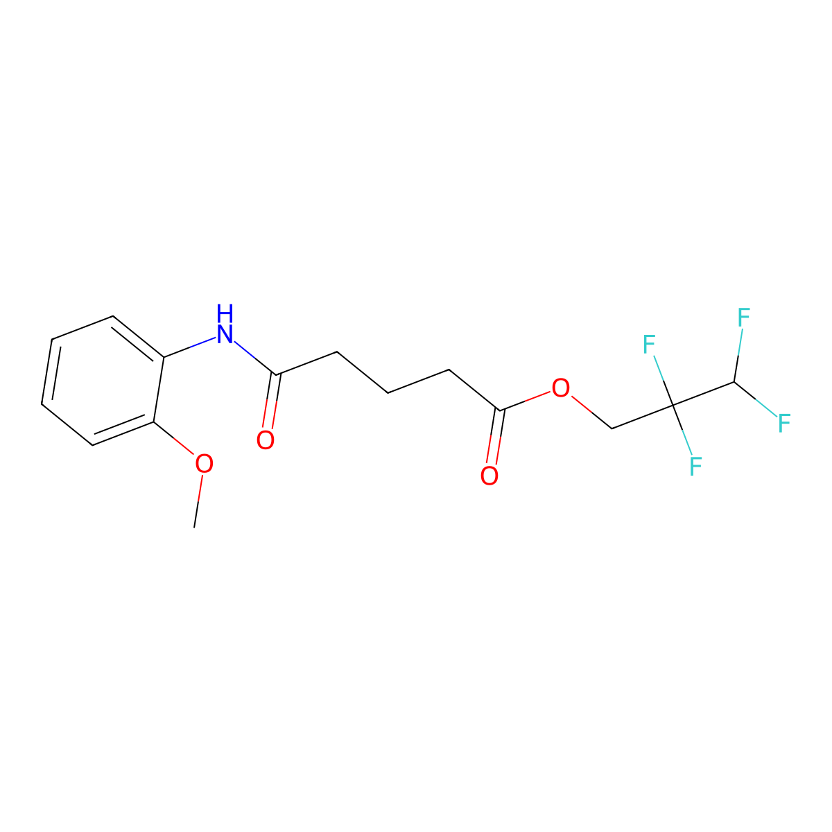 2,2,3,3-Tetrafluoropropyl 5-(2-methoxyanilino)-5-oxopentanoate molecular structure, CAS 5578-69-8