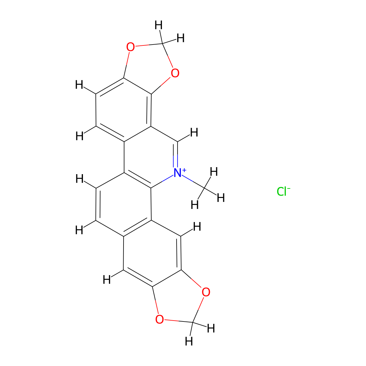 Sanguinarine chloride molecular structure, CAS 5578-73-4