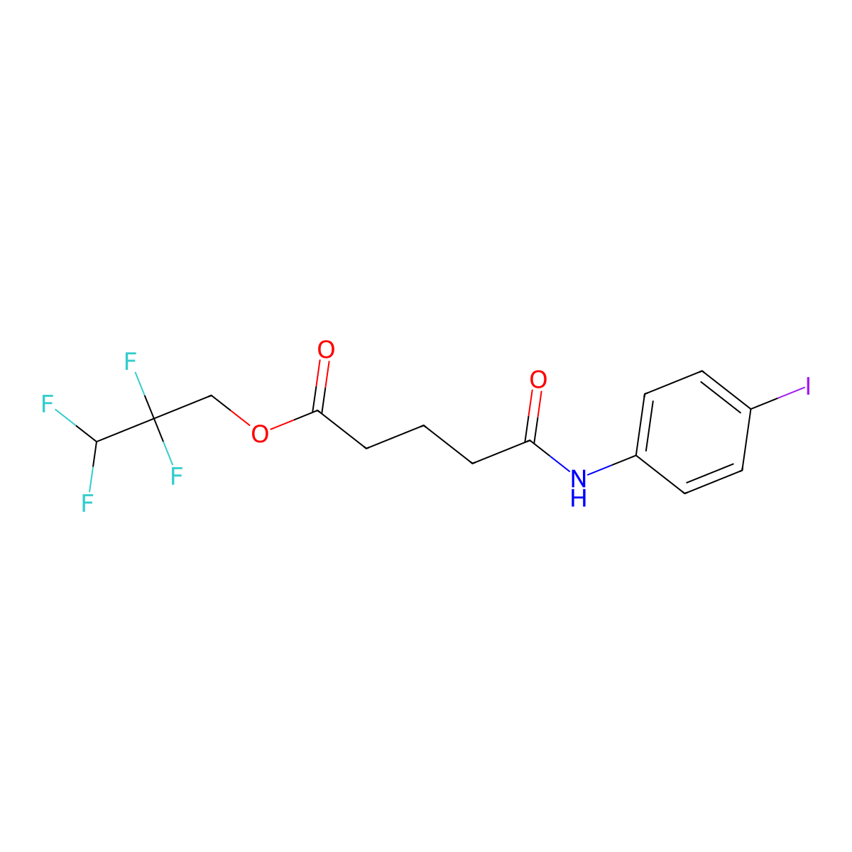 2,2,3,3-Tetrafluoropropyl 5-(4-iodoanilino)-5-oxopentanoate molecular structure, CAS 5578-93-8