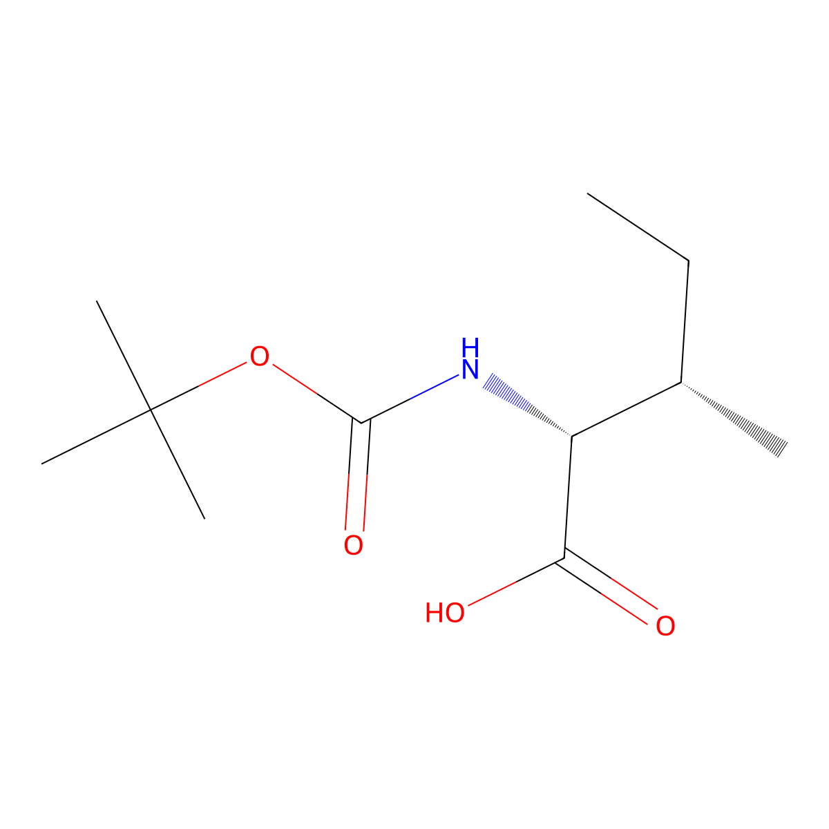 N-((1,1-Dimethylethoxy)carbonyl)-D-alloisoleucine molecular structure, CAS 55780-90-0