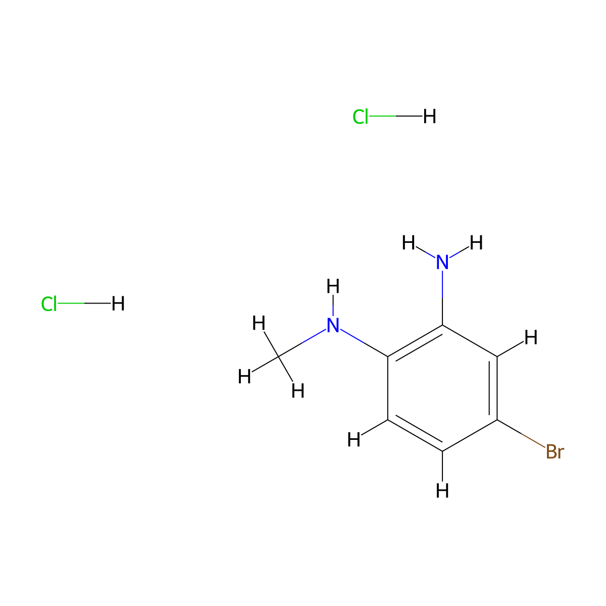 4-Bromo-N1-methyl-benzene-1,2-diamine dihydrochloride molecular structure, CAS 55783-42-1