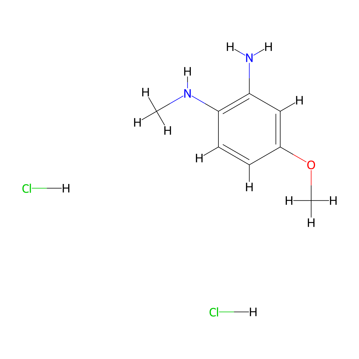 2-Methylamino-5-methoxyaniline dihydrochloride molecular structure, CAS 55783-46-5