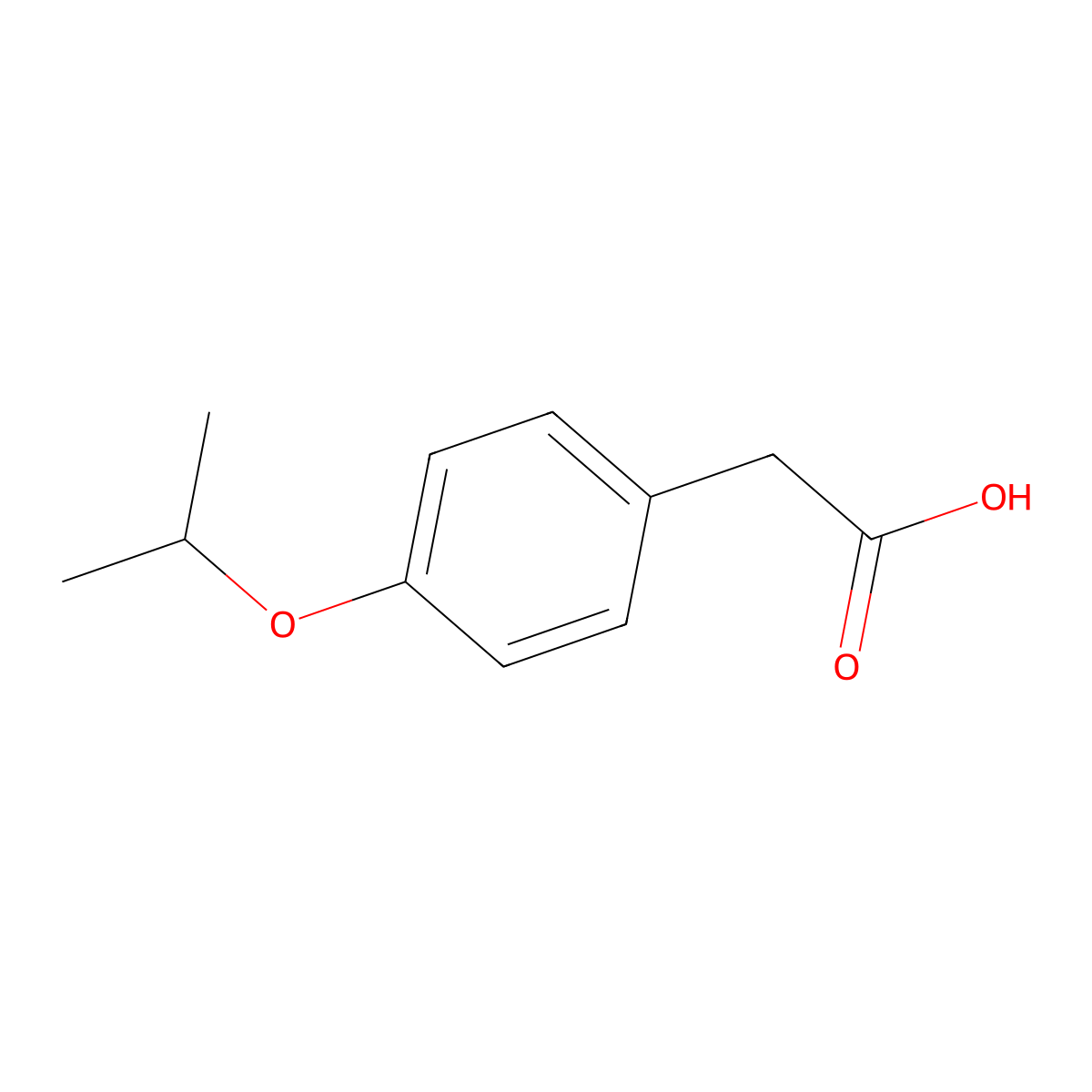 Benzeneacetic acid, 4-(1-methylethoxy)- molecular structure, CAS 55784-07-1