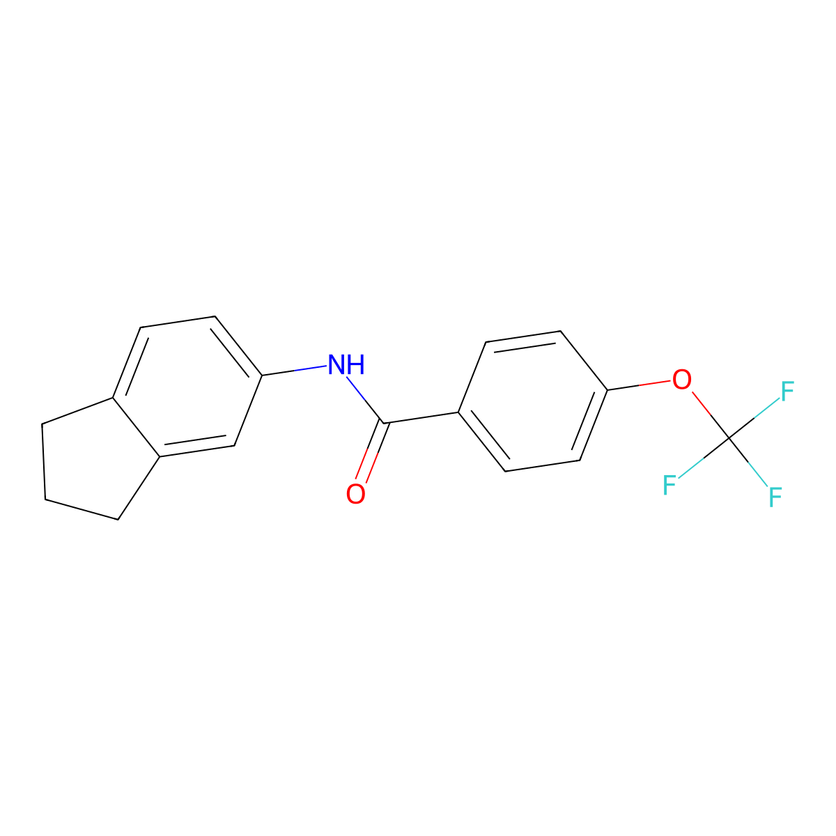 N-(2,3-dihydro-1H-inden-5-yl)-4-(trifluoromethoxy)benzamide molecular structure, CAS 5579-42-0
