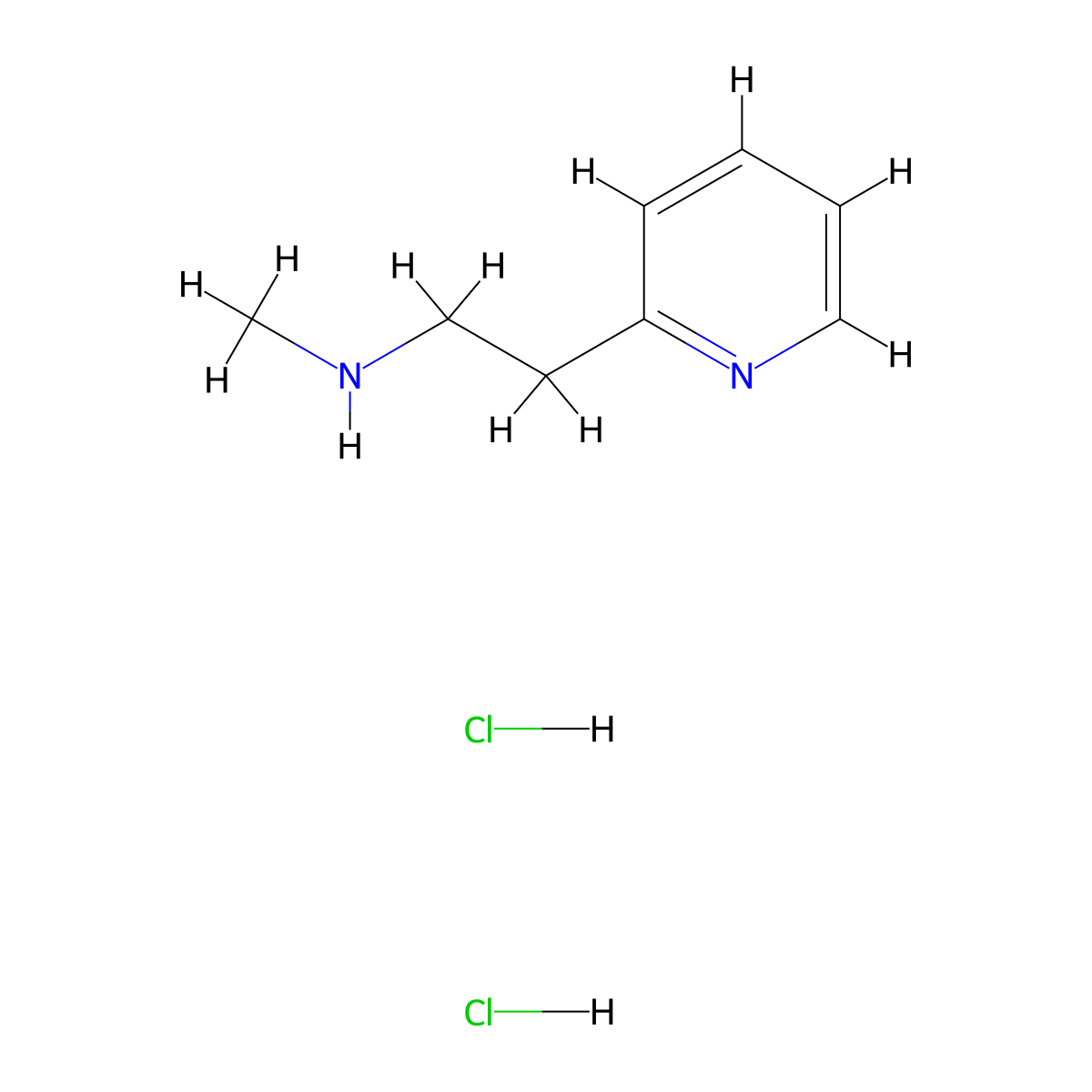 Betahistine Hydrochloride molecular structure, CAS 5579-84-0