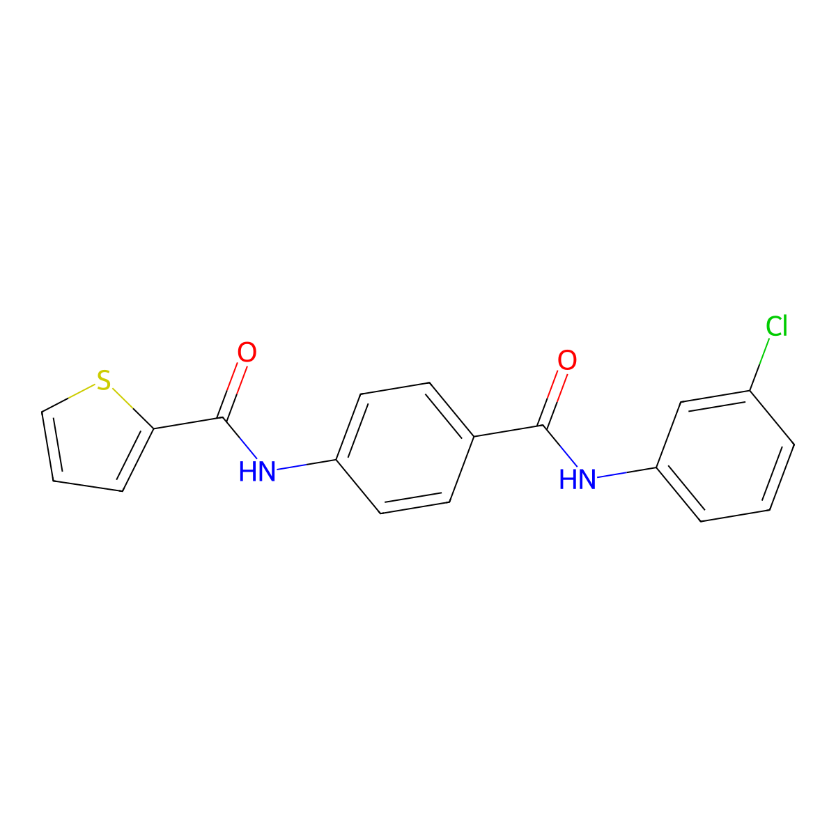 N-[4-[(3-chlorophenyl)carbamoyl]phenyl]thiophene-2-carboxamide molecular structure, CAS 5579-97-5