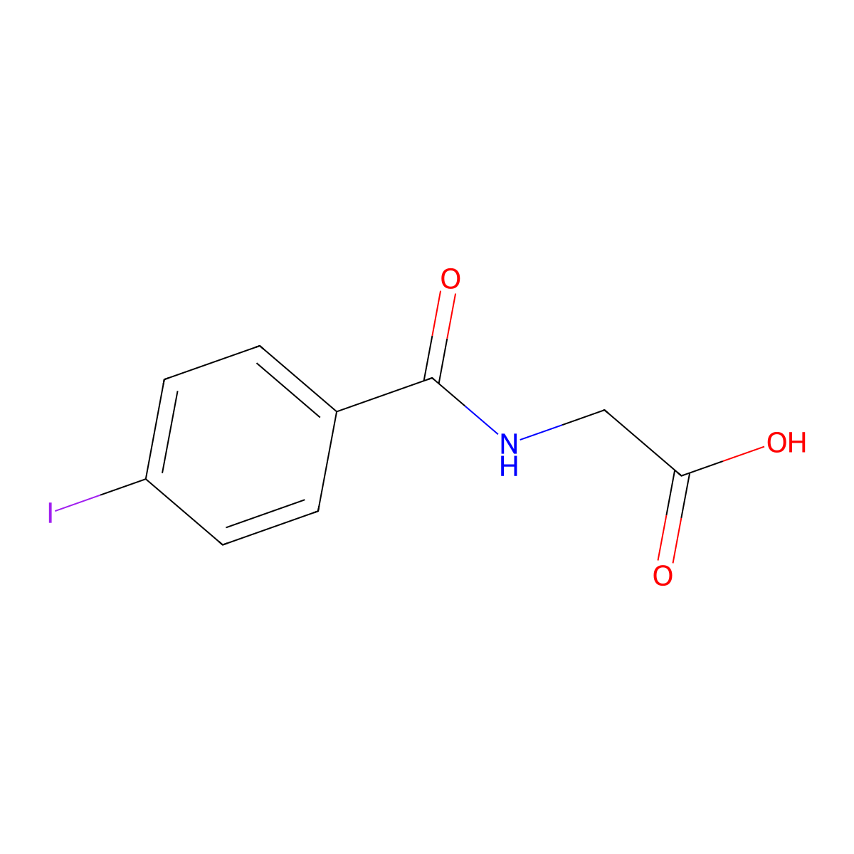 p-Iodohippuric acid molecular structure, CAS 55790-22-2