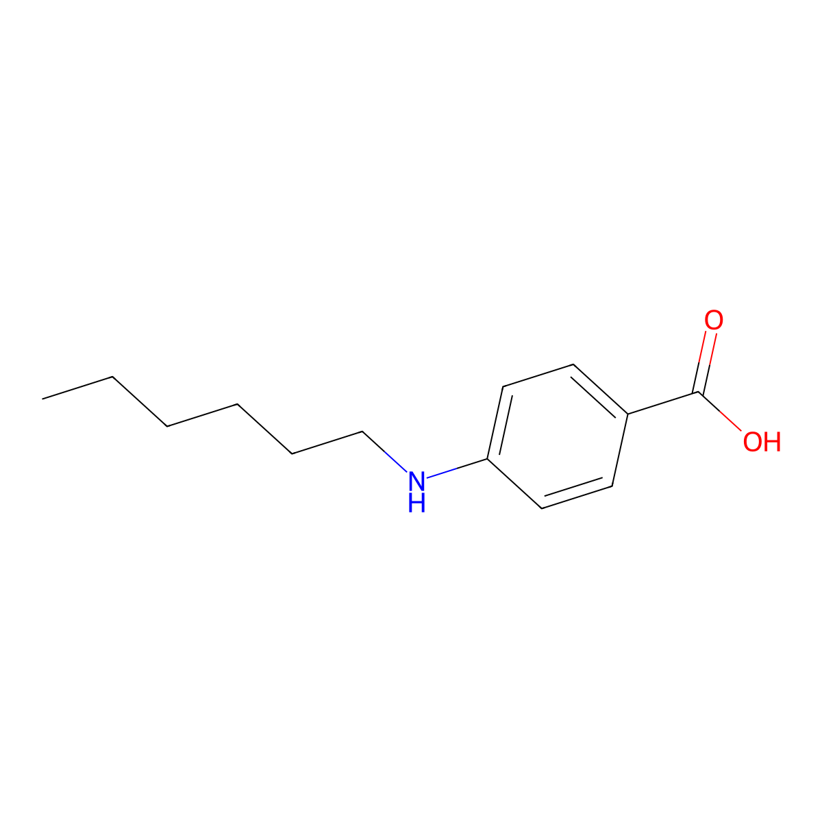 4-(hexylamino)benzoic Acid molecular structure, CAS 55791-76-9