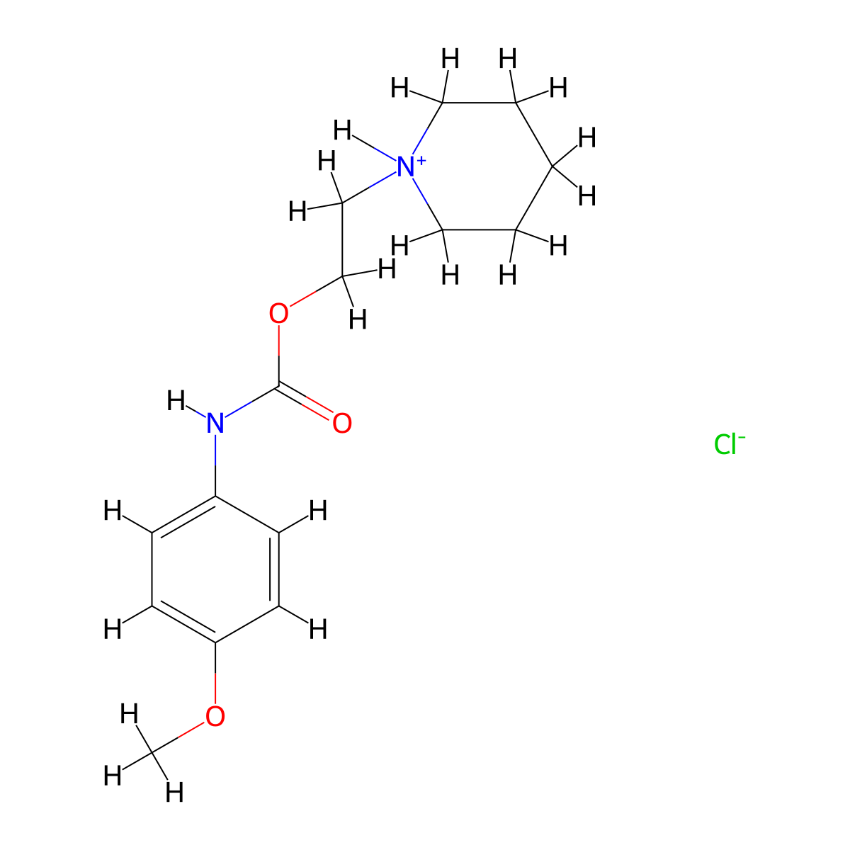 2-(Piperidin-1-yl)ethyl (4-methoxyphenyl)carbamate--hydrogen chloride (1/1) molecular structure, CAS 55792-07-9