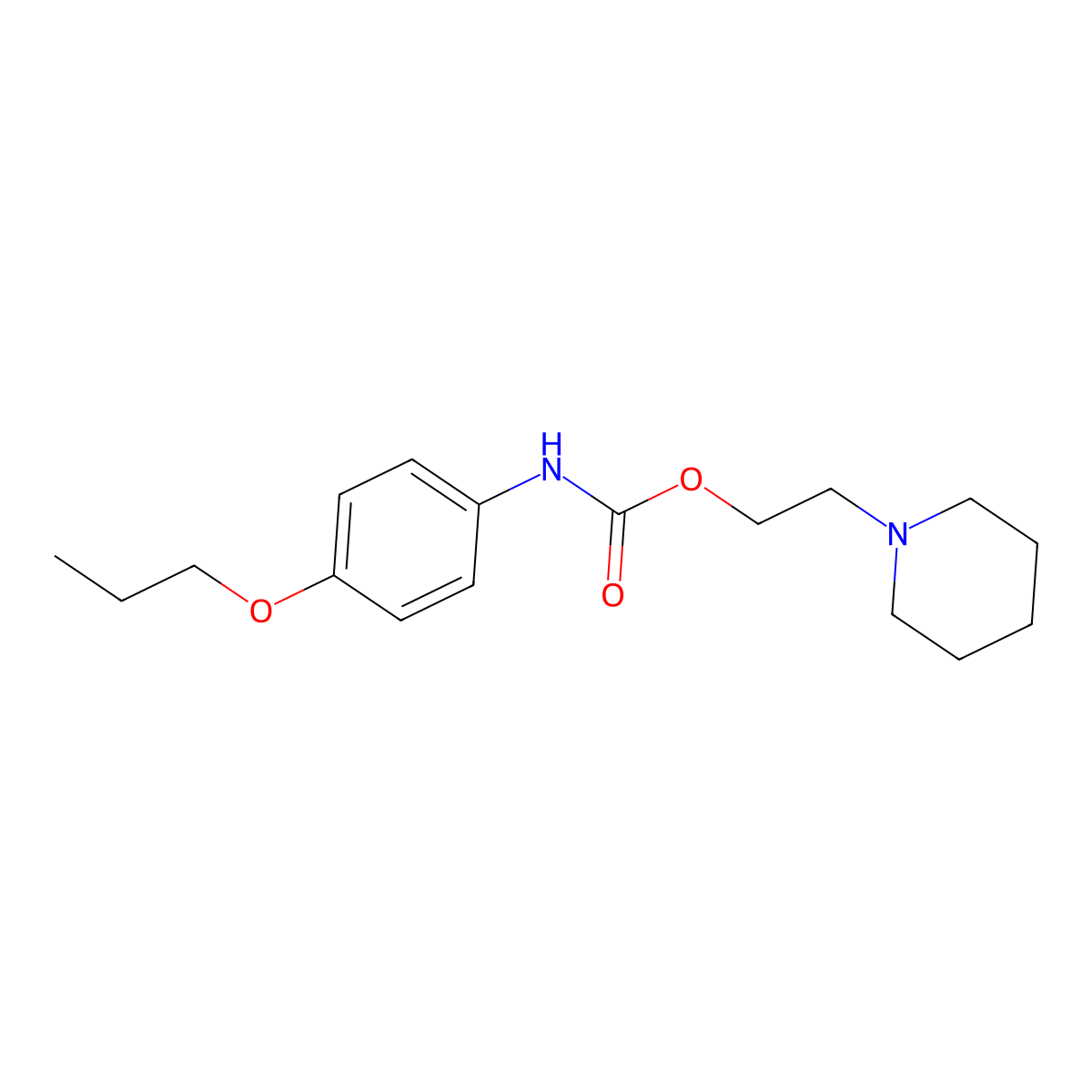 4-Propoxy-carbanilate-O-2(N-piperidinyl)ethyl molecular structure, CAS 55792-12-6