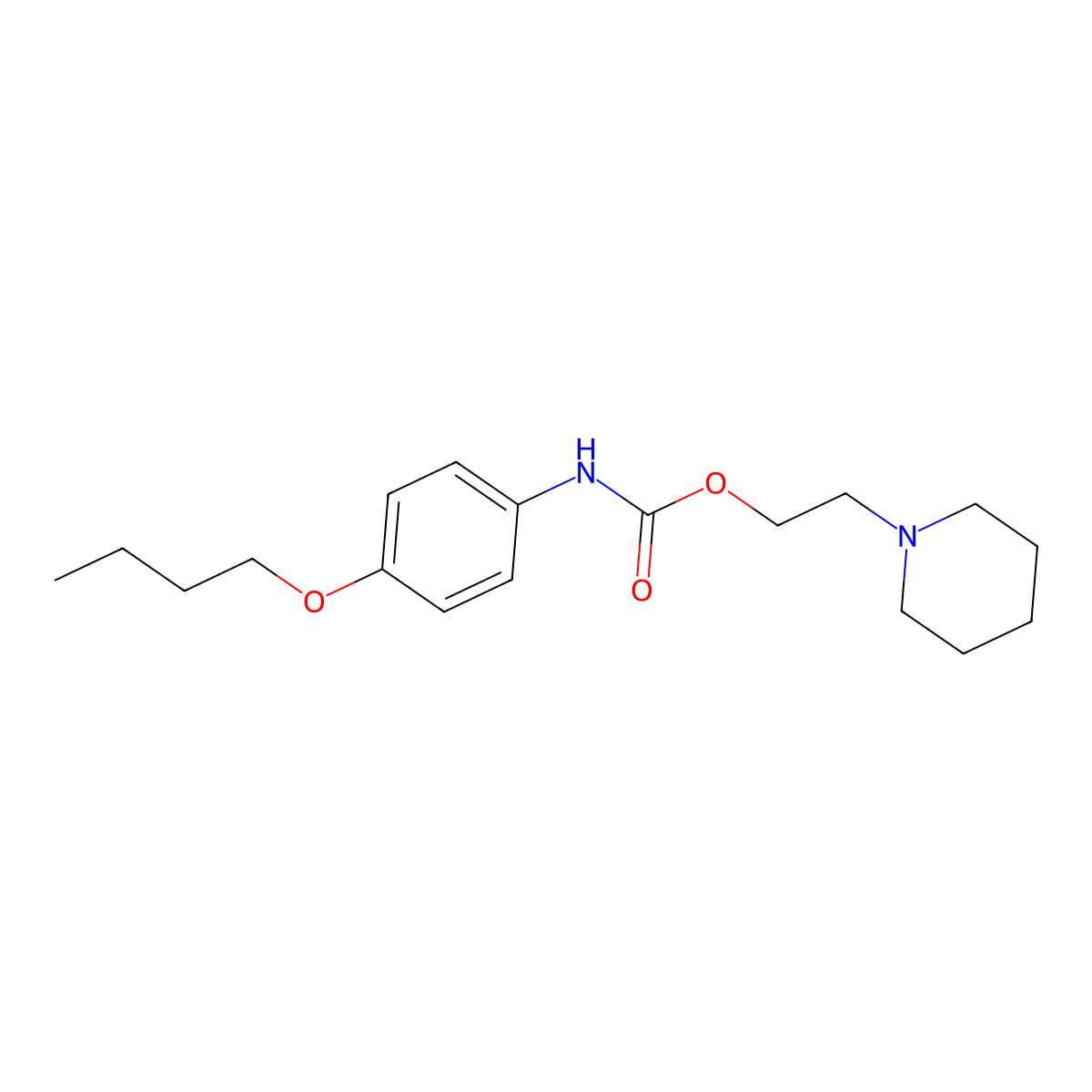 4-Butoxycarbanilate-O-2(N-piperidinyl)ethyl molecular structure, CAS 55792-15-9
