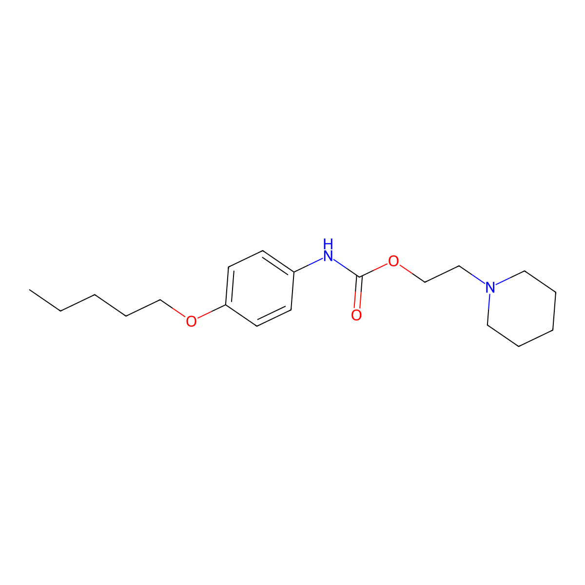 4-Pentoxycarbanilate-O-2(N-piperidinyl)ethyl molecular structure, CAS 55792-17-1