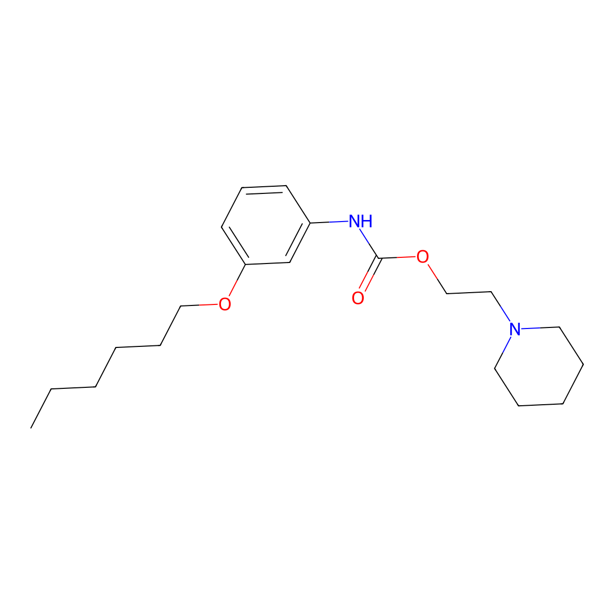 3-Hexyloxycarbanilate-O-2-(N-piperidinyl)ethyl molecular structure, CAS 55792-19-3