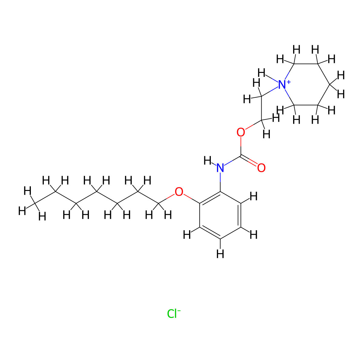 Carbamic acid, N-(2-(heptyloxy)phenyl)-, 2-(1-piperidinyl)ethyl ester, hydrochloride (1:1) molecular structure, CAS 55792-21-7