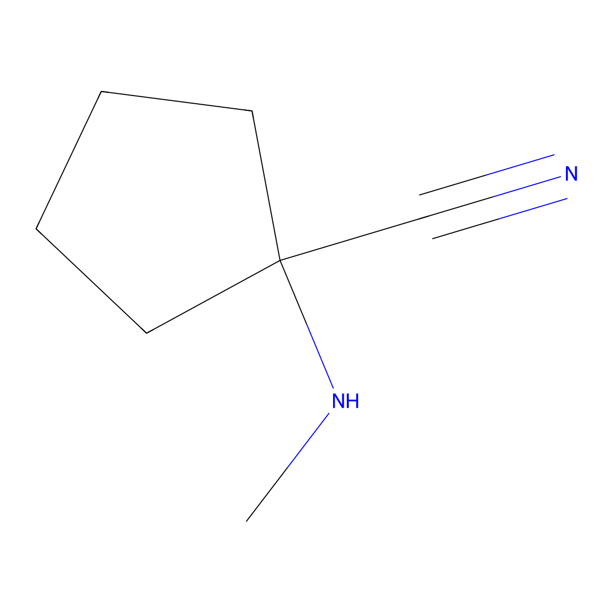 1-(Methylamino)cyclopentane-1-carbonitrile molecular structure, CAS 55793-49-2