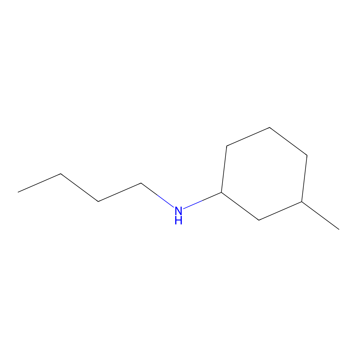 N-butyl-3-methylcyclohexan-1-amine molecular structure, CAS 55794-85-9