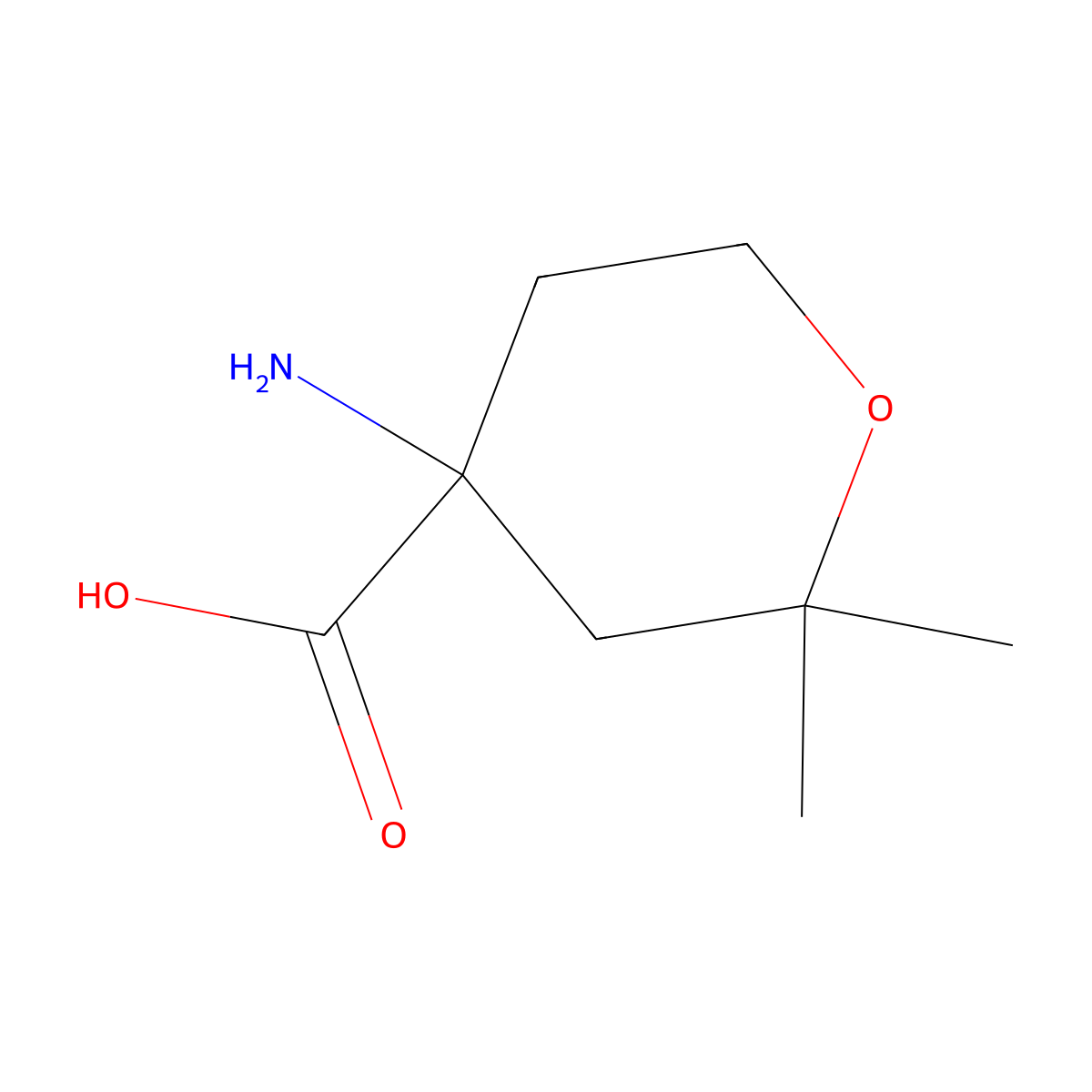 4-Amino-2,2-dimethyloxane-4-carboxylic acid molecular structure, CAS 55795-80-7