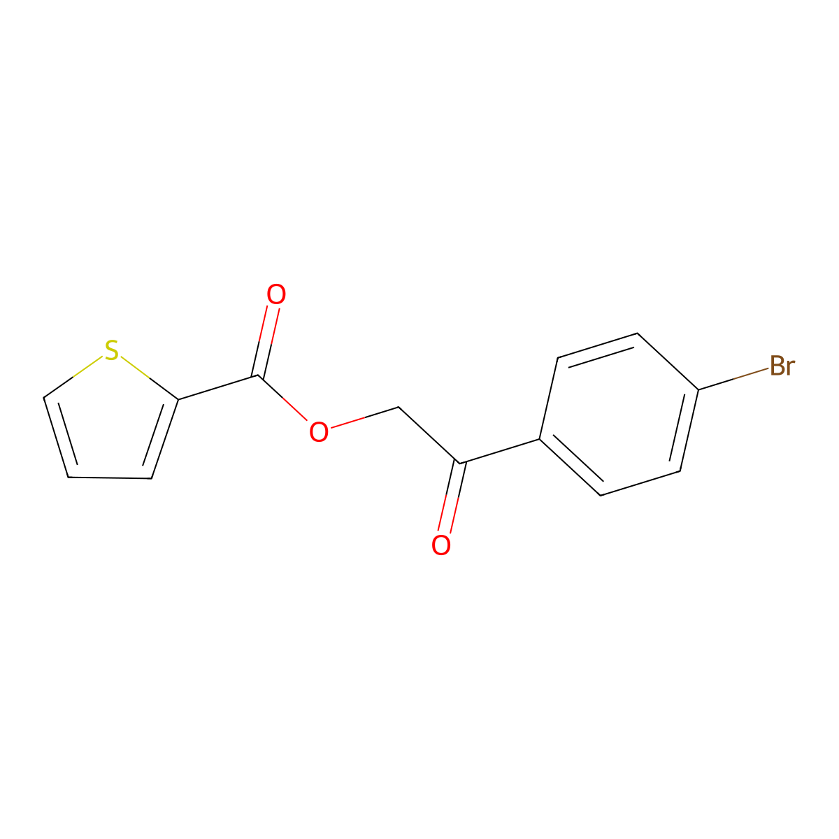 2-(4-Bromophenyl)-2-oxoethyl thiophene-2-carboxylate molecular structure, CAS 55796-09-3
