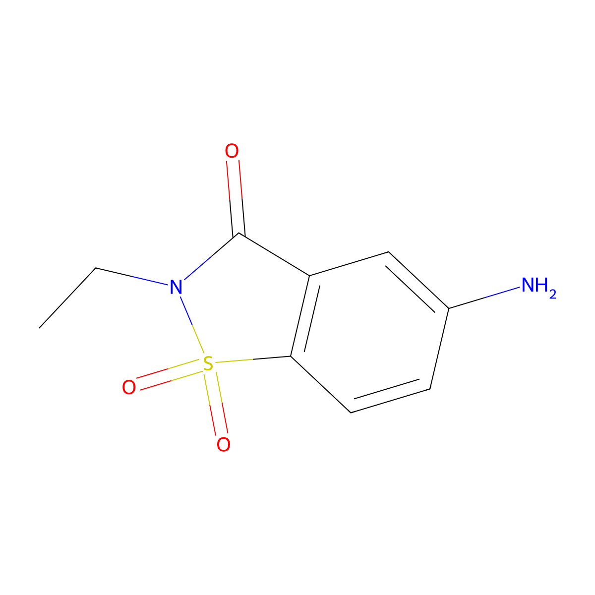 5-Amino-2-ethylbenzo[d]isothiazol-3(2h)-one 1,1-dioxide molecular structure, CAS 55798-31-7